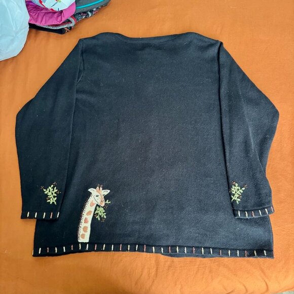 RARE The Quacker Factory Giraffe Beaded Button Cardigan Sweater, Size 1X - Picture 8 of 13